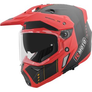 FC-Moto Merkur Pro Air Enduro Helm - Schwarz Rot - M - unisex