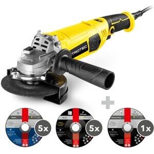 Trotec Winkelschleifer PAGS 11-125 + Trenn- und Schruppscheiben-Set 11-teilig