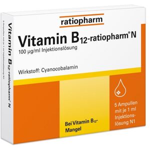 VITAMIN B12-RATIOPHARM N 100 µg/ml Inj.-Lsg.Amp. 5X1 ml