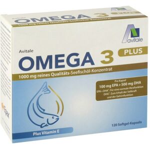 OMEGA-3 plus 1.000 mg DHA 500 mg/EPA 100 mg+Vit.E 120 St