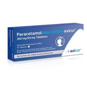 PARACETAMOL plus Coffein axicur 350 mg/50 mg Tabl. 20 St