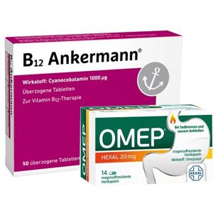 Omep Hexal 20mg Hartkapseln 14ST + B12 Ankermann Tabl. 50ST 14+50 St