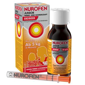 NUROFEN 40mg/ml Ibuprofen Junior Fieber- und Schmerzsaft Erdbeer ab 3 Monaten 100 ml