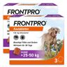 FRONTPRO Kautablette gegen Zecken und Flöhe für Hunde (>25-50kg) Doppelpack 2X3 St