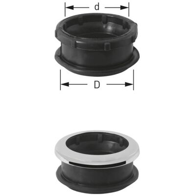 ASW Stedo WC-Verbinder - 55mm Durchmesser - Schwarz ASW Stedo WC-Verbinder - 55mm Durchmesser - Schwarz