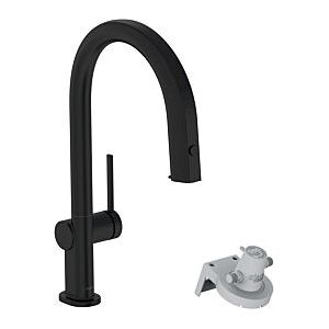 Hansgrohe Aqittura M91 Küchenarmatur 76803670 Ausziehauslauf, 1jet, mattschwarz