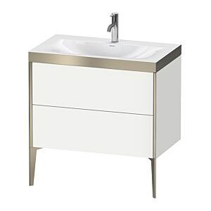 Duravit XViu Waschtisch-Unterschrank XV4710OB118P 80x48cm, 2 Auszüge, 1 Hahnloch, champagner matt, Rahmen P, weiß matt