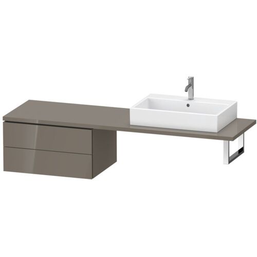 Duravit L-Cube Unterschrank LC585908989 72 x 54,7 cm, flannel grey hochglanz, für Konsole, 2 Schubkästen