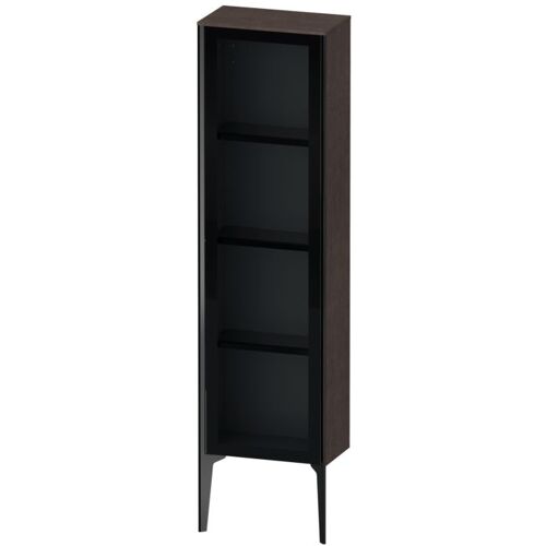 Duravit XViu Halbhochschrank XV1365LB272 40x24x133cm, Glastür, schwarz matt, Tür links, eiche dunkel gebürstet