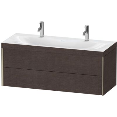 Duravit Eiche dunkel gebürstet Wandmontiertes Doppelwaschtisch-Set Duravit Eiche dunkel gebürstet Wandmontiertes Doppelwaschtisch-Set