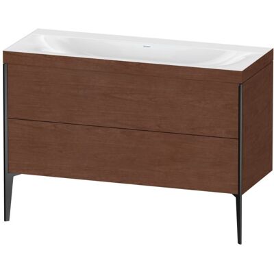 Duravit Xviu C-Bonded Set Waschbecken - Amerikanischer Nussbaum/Mattschwarz - Set Duravit Xviu C-Bonded Set Waschbecken - Amerikanischer Nussbaum/Mattschwarz - Set