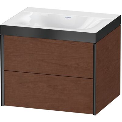 Duravit Xviu C-Bonded Set Wandhängend Waschbecken - Amerikanischer Nussbaum/Profil Schwarz Duravit Xviu C-Bonded Set Wandhängend Waschbecken - Amerikanischer Nussbaum/Profil Schwarz