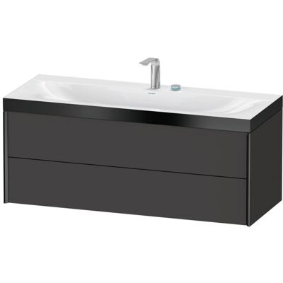 Duravit Wandhängendes Waschtisch-Set Graphit Supermatt mit 2 Schubladen - 1200mm Duravit Wandhängendes Waschtisch-Set Graphit Supermatt mit 2 Schubladen - 1200mm