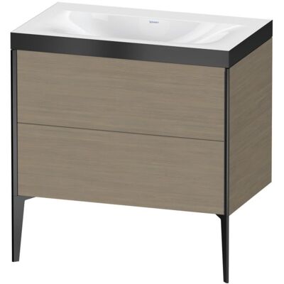 Duravit Xviu Eiche Terra/Profil Schwarz Matt Bodenstehendes Set - Waschtisch-Set Duravit Xviu Eiche Terra/Profil Schwarz Matt Bodenstehendes Set - Waschtisch-Set