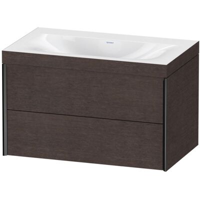 Duravit Modell XV4615NB272C Eiche dunkel gebürstet/Schwarz Matt - Badezimmermöbel-Set Duravit Modell XV4615NB272C Eiche dunkel gebürstet/Schwarz Matt - Badezimmermöbel-Set