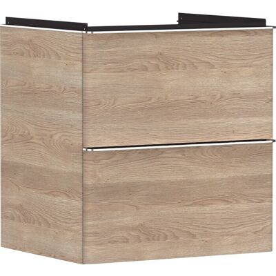 Hansgrohe Xelu Q Waschtischunterschrank - 2 Schubladen - Eiche Natur - 580x475mm - Badezimmermöbel Hansgrohe Xelu Q Waschtischunterschrank - 2 Schubladen - Eiche Natur - 580x475mm - Badezimmermöbel