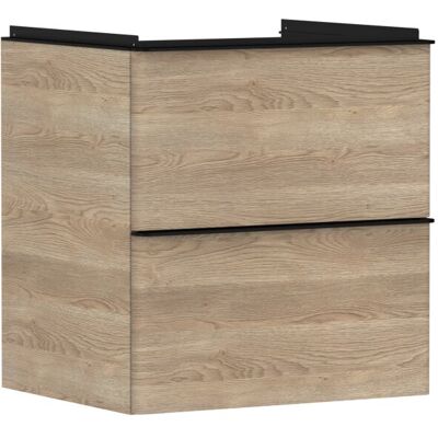 Hansgrohe Xelu Q Waschtischunterschrank 54025670 580x605x475mm, 2 Schubladen, Eiche Natur, mattschwarz Hansgrohe Xelu Q Waschtischunterschrank 54025670 580x605x475mm, 2 Schubladen, Eiche Natur, mattschwarz