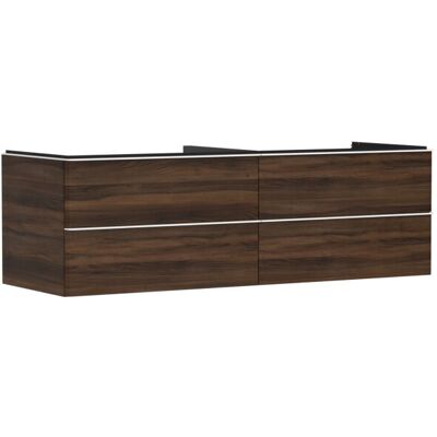 Hansgrohe Xelu Q Nussbaum Dunkel / Mattweiß - Waschtischunterschrank - 4 Schubladen Hansgrohe Xelu Q Nussbaum Dunkel / Mattweiß - Waschtischunterschrank - 4 Schubladen