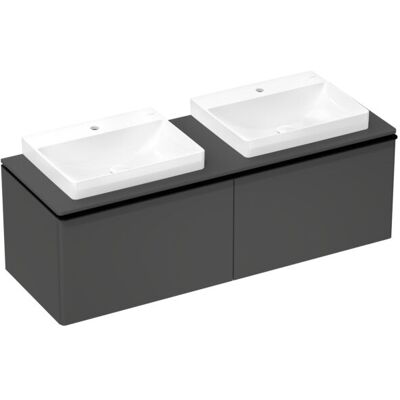 Hansgrohe Xelu Q Waschtischunterschrank 54071670 1560x485x550mm, 2 Schubkästen, diamantgrau matt, mattschwarz Hansgrohe Xelu Q Waschtischunterschrank 54071670 1560x485x550mm, 2 Schubkästen, diamantgrau matt, mattschwarz