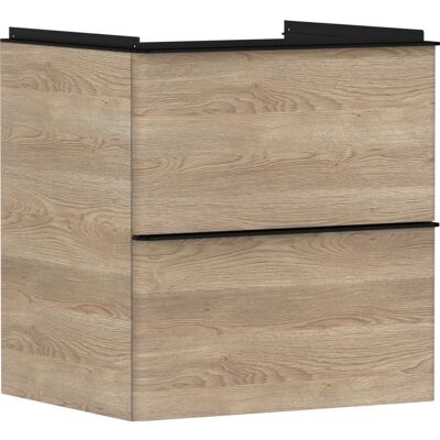 Hansgrohe Xelu Q Waschtischunterschrank 54025670 580x605x475mm, 2 Schubladen, Eiche Natur, mattschwarz Hansgrohe Xelu Q Waschtischunterschrank 54025670 580x605x475mm, 2 Schubladen, Eiche Natur, mattschwarz