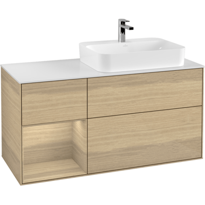 Villeroy & Boch Finion Waschtischunterschrank - 120cm, Weiß Matt, Eiche furniert Villeroy & Boch Finion Waschtischunterschrank - 120cm, Weiß Matt, Eiche furniert