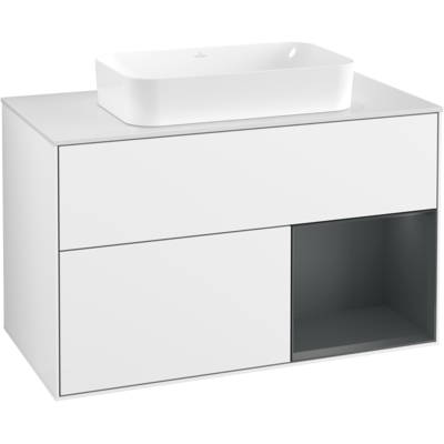 Villeroy & Boch F661HGGF - Midnight Blue Matt Lacquer - Waschtischunterschrank Villeroy & Boch F661HGGF - Midnight Blue Matt Lacquer - Waschtischunterschrank