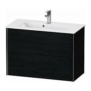 Duravit XViu Waschtisch-Unterschrank XV41790B216 81 x 56 x 39 cm, Eiche schwarz, 2 Schubkästen, wandhängend, schwarz matt