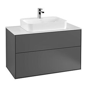 Villeroy und Boch Finion Waschtischunterschrank F35200GJ 100x60,3cm, Abdeckplatte black matt, Light grey matt