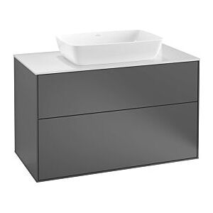 Villeroy und Boch Finion Waschtischunterschrank F76200GK 100x60,3cm, Abdeckplatte black matt, Anthracite matt