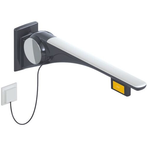 Hewi 802 LifeSystem Stützklappgriff 802.50.46560DR 700, anthrazit hochglanz/anthrazit matt, Funktaste, rechts