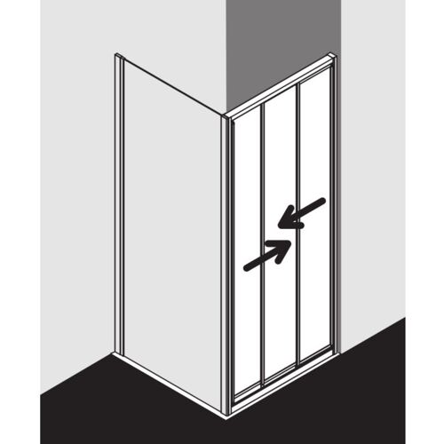 Kermi Gleittür Ibiza 2000, 3-teilig 80x185, silber/mattglanz, ESG klar KermiClean