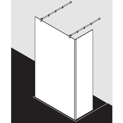 Kermi Xb Glasanlage XBFW112020VYK 120x200cm, silber hochglanz, ESG SR Opaco Clean, 90Grad Stabilisierung