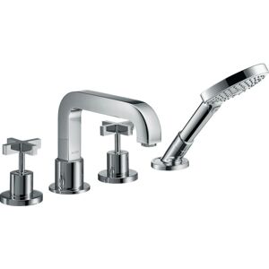 Hansgrohe Axor Citterio Fertigmontageset 39453000 4-Loch-Fliesenrandarmatur, mit Kreuzgriffen, Rosetten, chrom Hansgrohe Axor Citterio Fertigmontageset 39453000 4-Loch-Fliesenrandarmatur, mit Kreuzgriffen, Rosetten, chrom