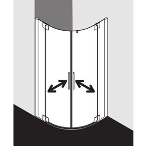 Kermi PASA XP Viertelkreis-Duschkabine - Sicherheitsglas, 1850mm Kermi PASA XP Viertelkreis-Duschkabine - Sicherheitsglas, 1850mm