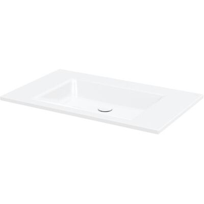 qua Einbauwaschtisch - Weiß - 80x49,5cm - Ohne Hahnloch qua Einbauwaschtisch - Weiß - 80x49,5cm - Ohne Hahnloch