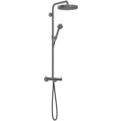 Hansgrohe AXOR One Duschsystem mit Thermostat und Duschkopf 280 48795340 Unterputz, Fertigmontageset, 1 Strahlart wassersparend, EcoSmart, 8 l/min, brushed black chrome Hansgrohe AXOR One Duschsystem mit Thermostat und Duschkopf 280 48795340 Unterputz, Fertigmontageset, 1 Strahlart wassersparend, EcoSmart, 8 l/min, brushed black chrome