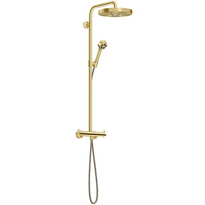 Hansgrohe AXOR One Duschsystem mit Thermostat und Duschkopf 280 48795950 Unterputz, Fertigmontageset, 1 Strahlart wassersparend, EcoSmart, 8 l/min, brushed brass Hansgrohe AXOR One Duschsystem mit Thermostat und Duschkopf 280 48795950 Unterputz, Fertigmontageset, 1 Strahlart wassersparend, EcoSmart, 8 l/min, brushed brass