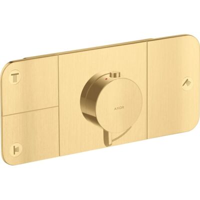 Hansgrohe Axor One Thermostat-Modul - Wandmontage, gebürstetes Gold, 3 Verbraucher Hansgrohe Axor One Thermostat-Modul - Wandmontage, gebürstetes Gold, 3 Verbraucher