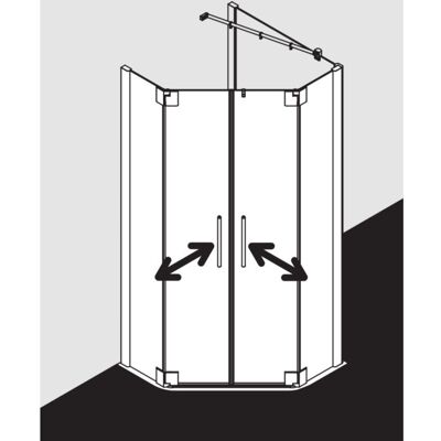 Kermi Pasa XP Fünfeck Duschabtrennung - Sicherheitsglas, Silber Matt Kermi Pasa XP Fünfeck Duschabtrennung - Sicherheitsglas, Silber Matt