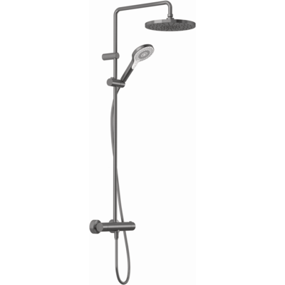 Kludi DIVE Dive X 3S Thermostat-Dual-Shower-System 69067N2-00 mit Handbrause, Kopfbrause Ø 25 cm, Brushed gunmetal PVD Kludi DIVE Dive X 3S Thermostat-Dual-Shower-System 69067N2-00 mit Handbrause, Kopfbrause Ø 25 cm, Brushed gunmetal PVD
