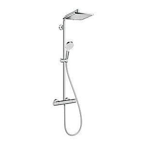 Hansgrohe Crometta E 240 Showerpipe mit Thermostat 27271000 chrom, 1jet, 24 x 24 cm, EcoSmart