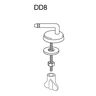 Universalscharnier DD8999 Montage von unten, für WC-Sitz Pressalit Code, Standard