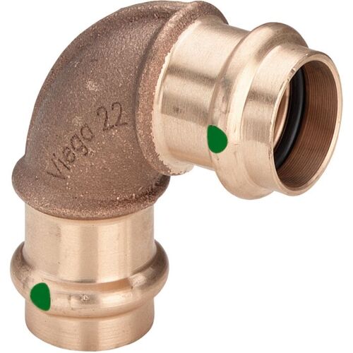 Viega Sanpress Bogen 119560 42 mm, 90°, Rotguss oder Siliziumbronze, SC-Contur