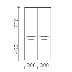 Pelipal Serie 6025 Midischrank 6025-MS60-01-33, B:600, H:1210, T:330mm 6025-MS60-01-33