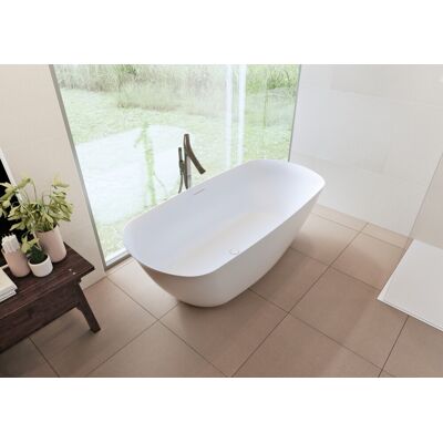 RIHO Bilo Freistehende Badewanne - SolidSurface, 165x77x55cm, Weiß RIHO Bilo Freistehende Badewanne - SolidSurface, 165x77x55cm, Weiß