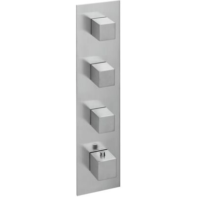 Herzbach Logic XL Universal-Thermostat-Modul - Eckige Armaturenblende - Edelstahl gebürstet Herzbach Logic XL Universal-Thermostat-Modul - Eckige Armaturenblende - Edelstahl gebürstet
