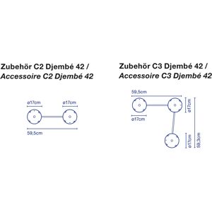 Marset Djembé C Deckenbefestigung 2er-Element für Ø 40,3cm / 41,6cm / 42cm