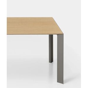 Kristalia Nori Holz Indoor Tisch ausziehbar Tischplatte europäische Eiche Holzfurnier, Beine grau bromo lackiertes Aluminium (farbähnlich RAL 7012)   100 x 209 / 242 / 275 / 308cm