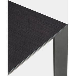 Kristalia Nori Holz Indoor Tisch ausziehbar Tischplatte Eiche schwarz Holzfurnier, Beine grau bromo lackiertes Aluminium (farbähnlich RAL 7012)   100 x 209 / 242 / 275 / 308cm