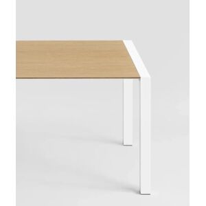 Kristalia Sushi Holz Indoor Tisch ausziehbar 100 x 200 / 235 / 270 / 305cm   Tischplatte europäische Eiche Holzfurnier, Beine weiß lackiertes Aluminium (farbähnlich wie RAL 9016)